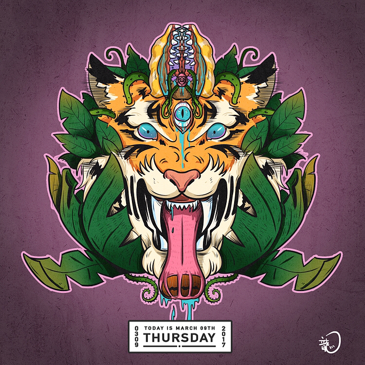 关于老虎的一个创作（图ZNzMxODg3MDg=） - 商业插画 - 站酷设计师一条大咸鱼原创素材 - 站酷ZCOOL