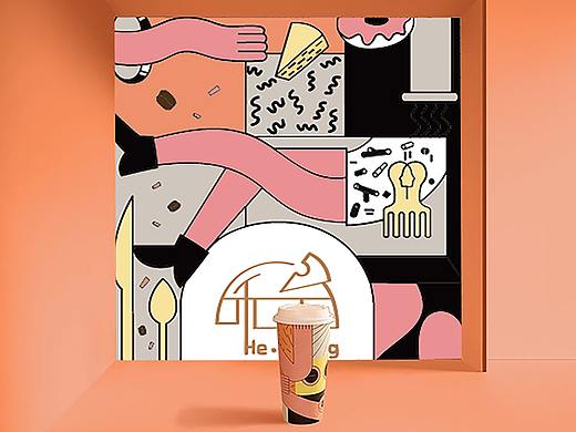 一粟一画：禾呈甜品插画包装设计