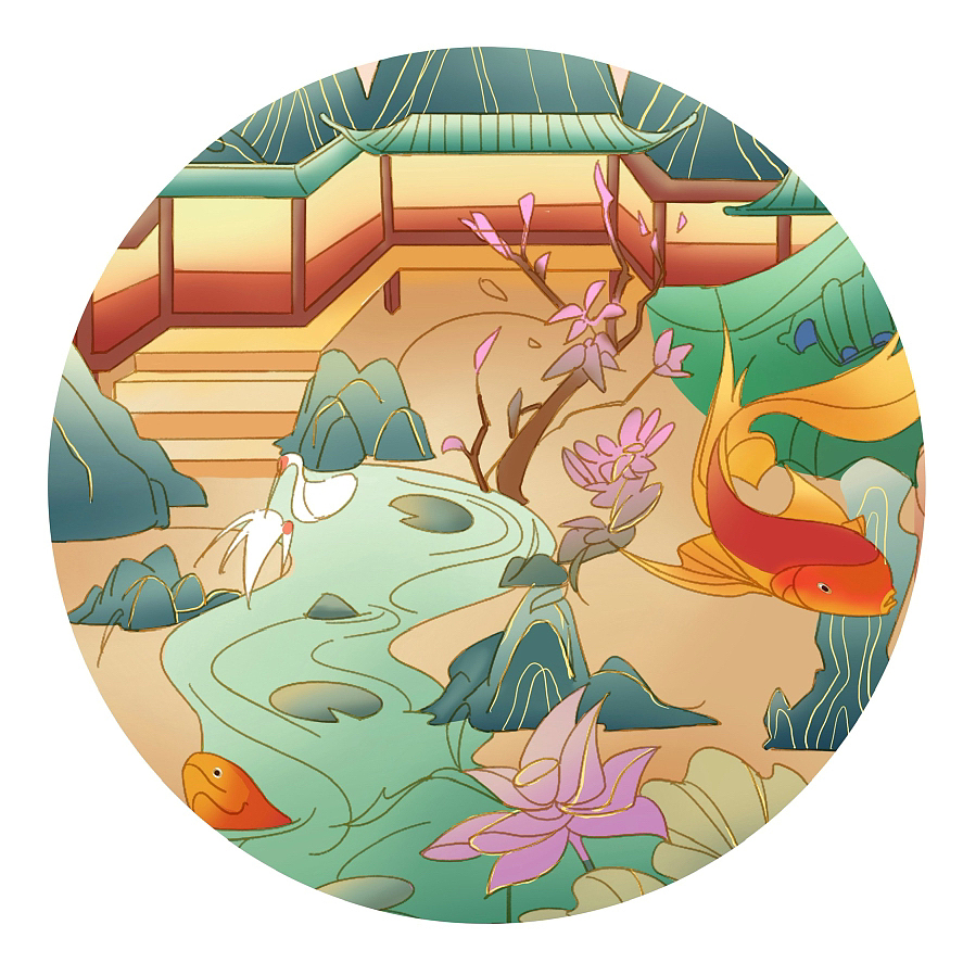 Q版唐末赏花图长卷分享