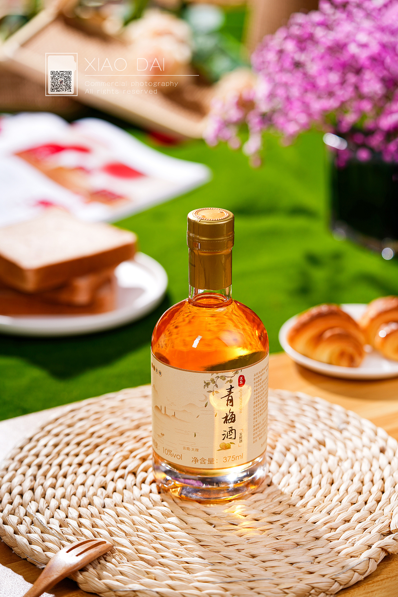 青梅酒果酒玫瑰花酒商业拍摄