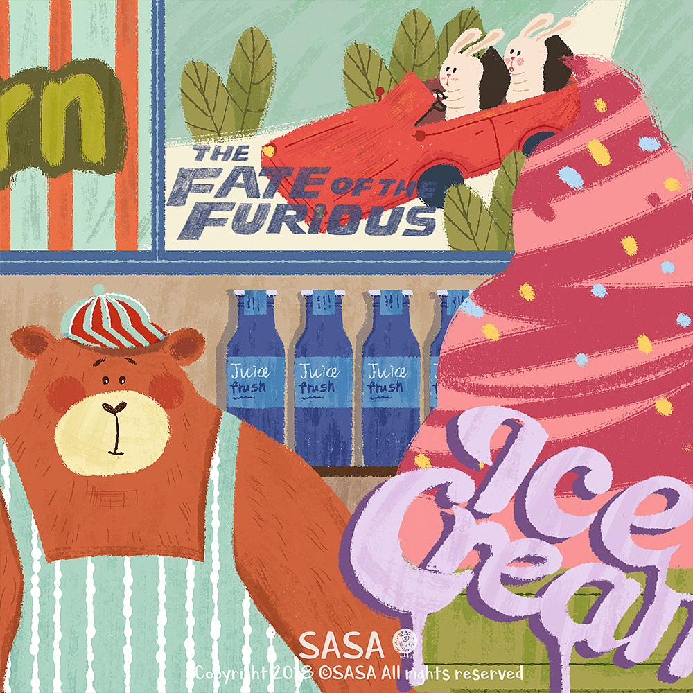 电影院（图ZMTQxMTcyMjM2） - 儿童插画 - 站酷设计师sasa五小桃原创素材 - 站酷ZCOOL