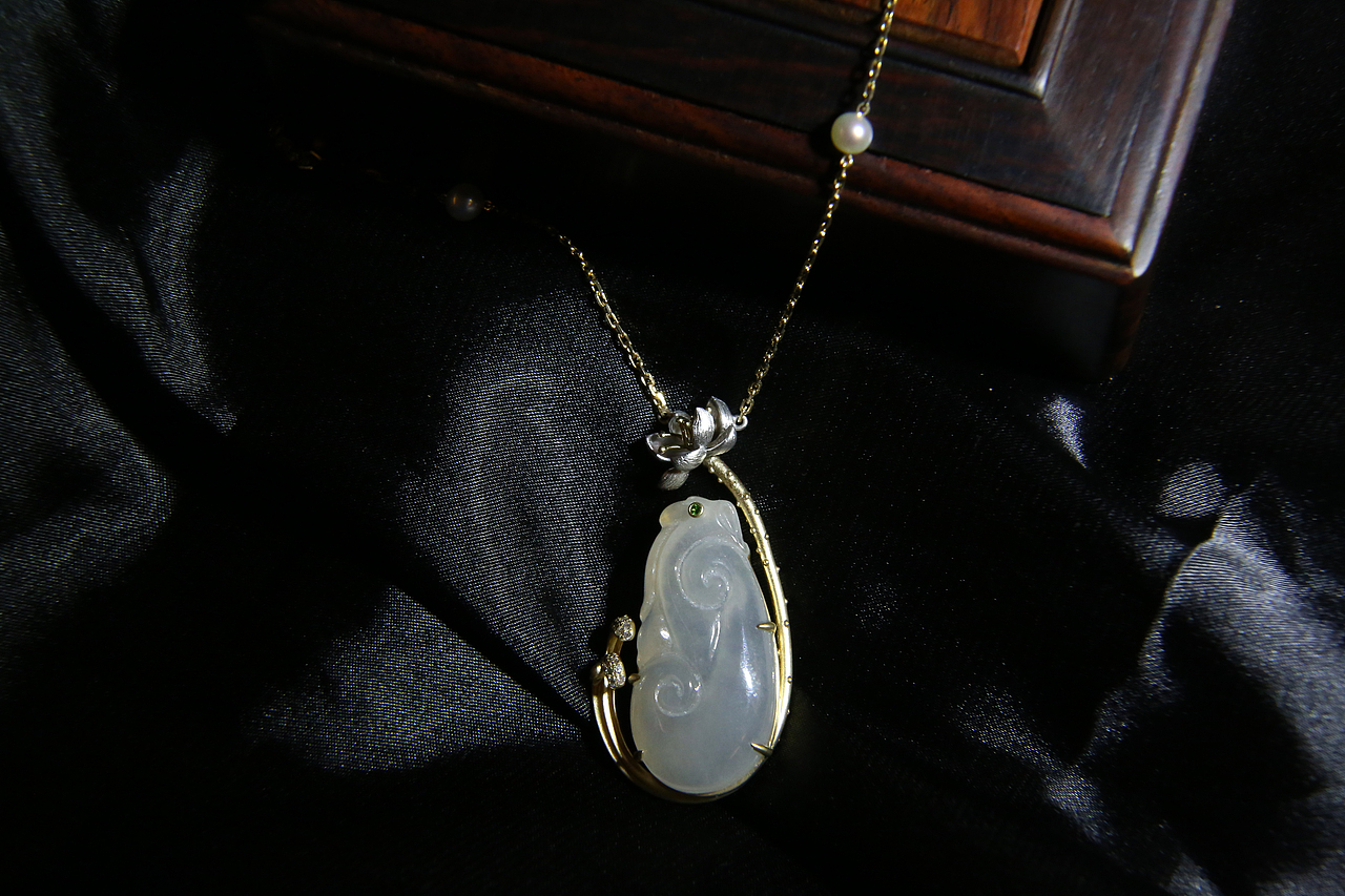 旧玉石改造——水波链花项链