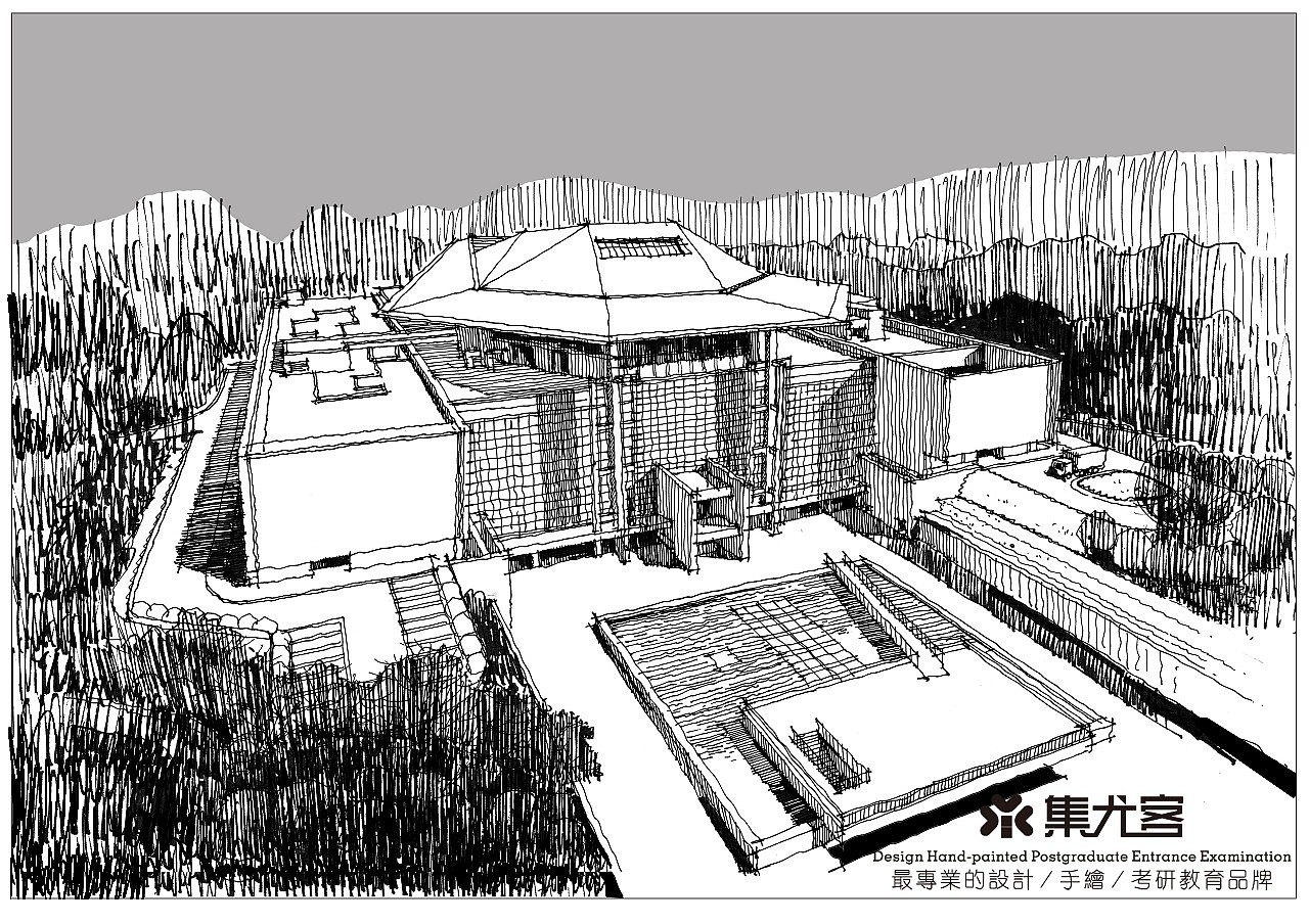 2019年普利兹克奖获得者-矶崎新建筑作品--手绘表达