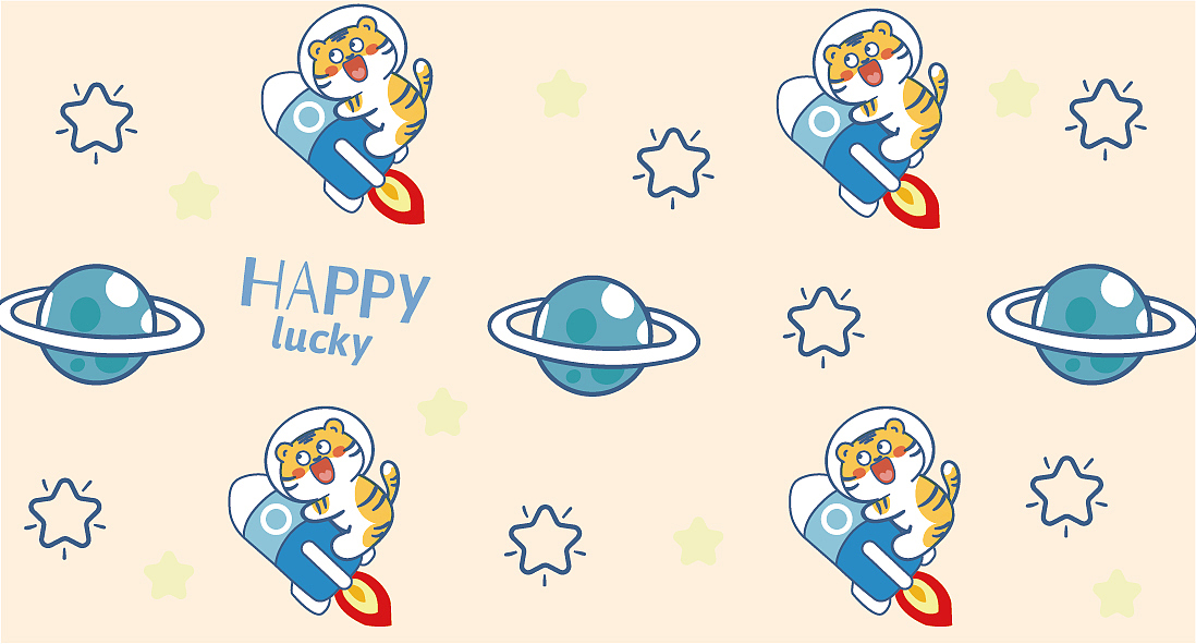 虎萌萌图案设计 地毯窗帘桌单口罩图案