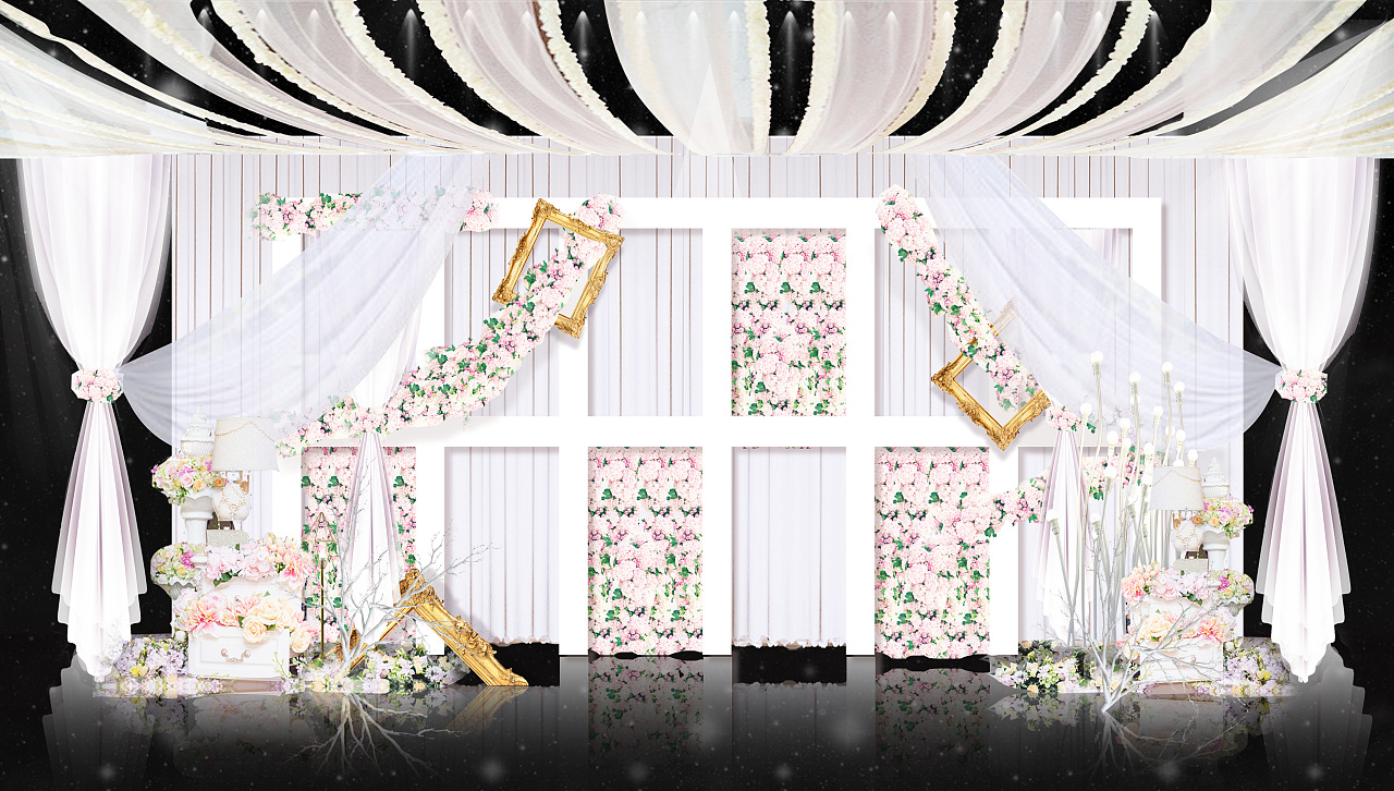 韩式白色婚礼效果图