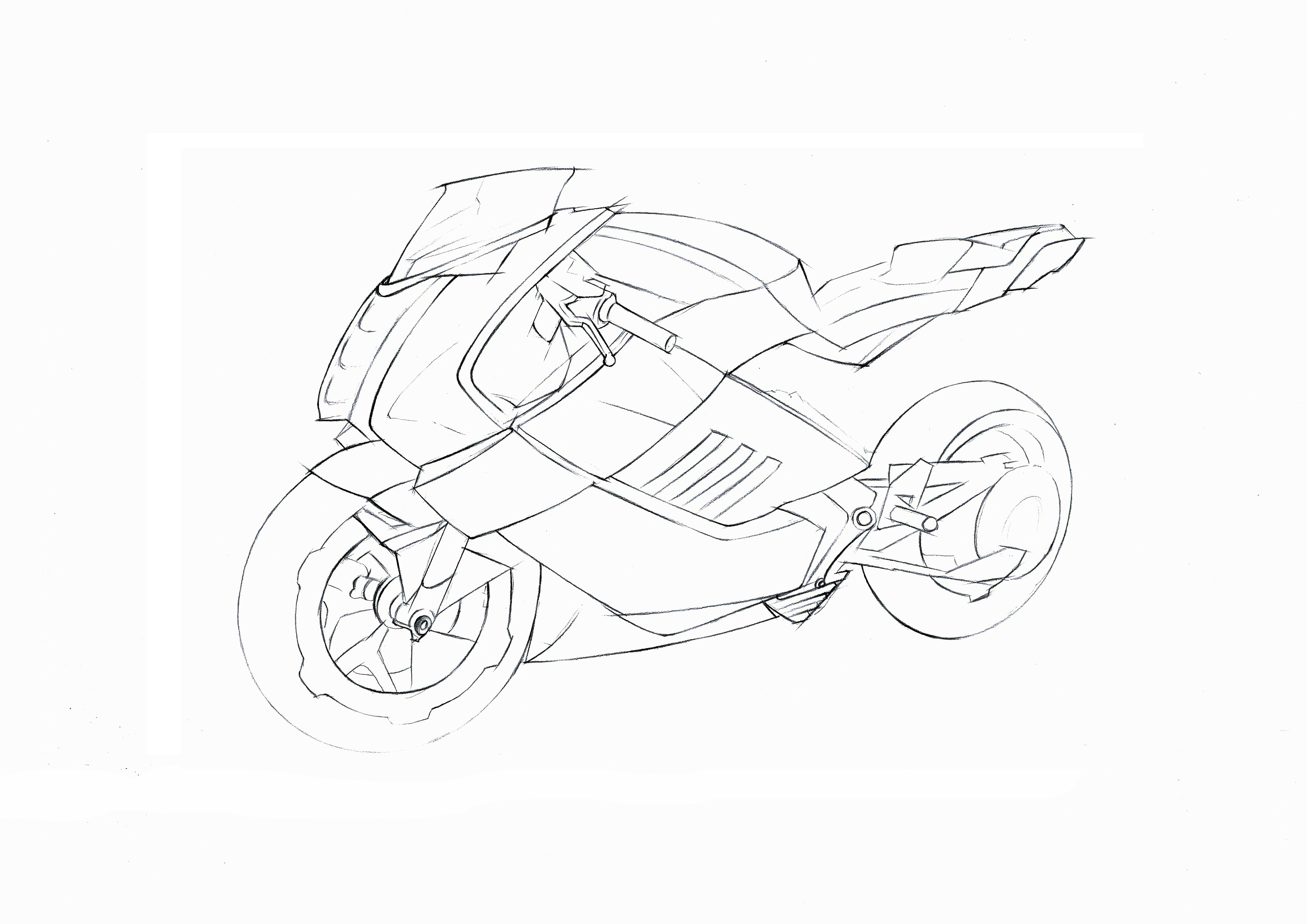 手绘线稿摩托车|纯艺术|其他艺创|右手执笔小班 - 原创作品 - 站酷 (ZCOOL)