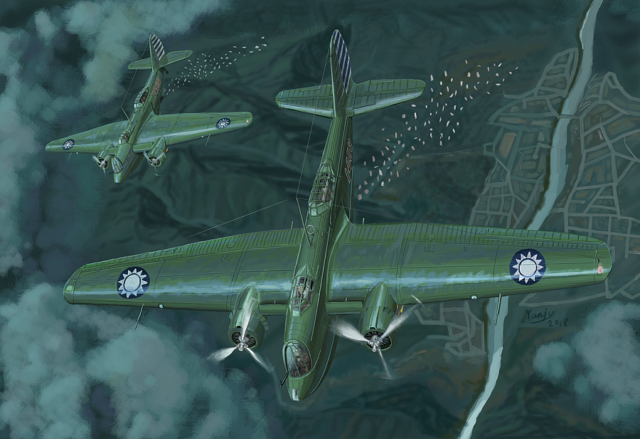 马丁b-10b轰炸机(马丁139wc)远征日本九州