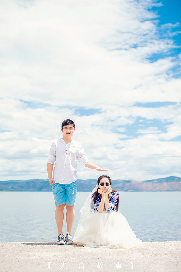 一笑倾城一见难忘，最美不过与你并肩看夕阳。（图ZNTY5MjAwMzI=） - 人像摄影 - 站酷设计师鱼鱼Mood原创素材 - 站酷ZCOOL