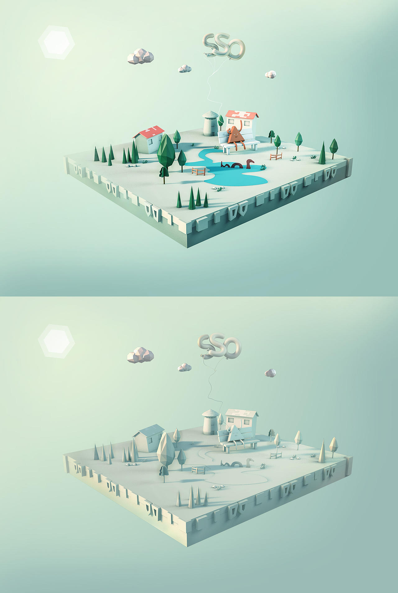 C4D 多边形建模（图ZNTMwOTQyMTI=） - 场景 - 站酷设计师巧匠小丑原创素材 - 站酷ZCOOL