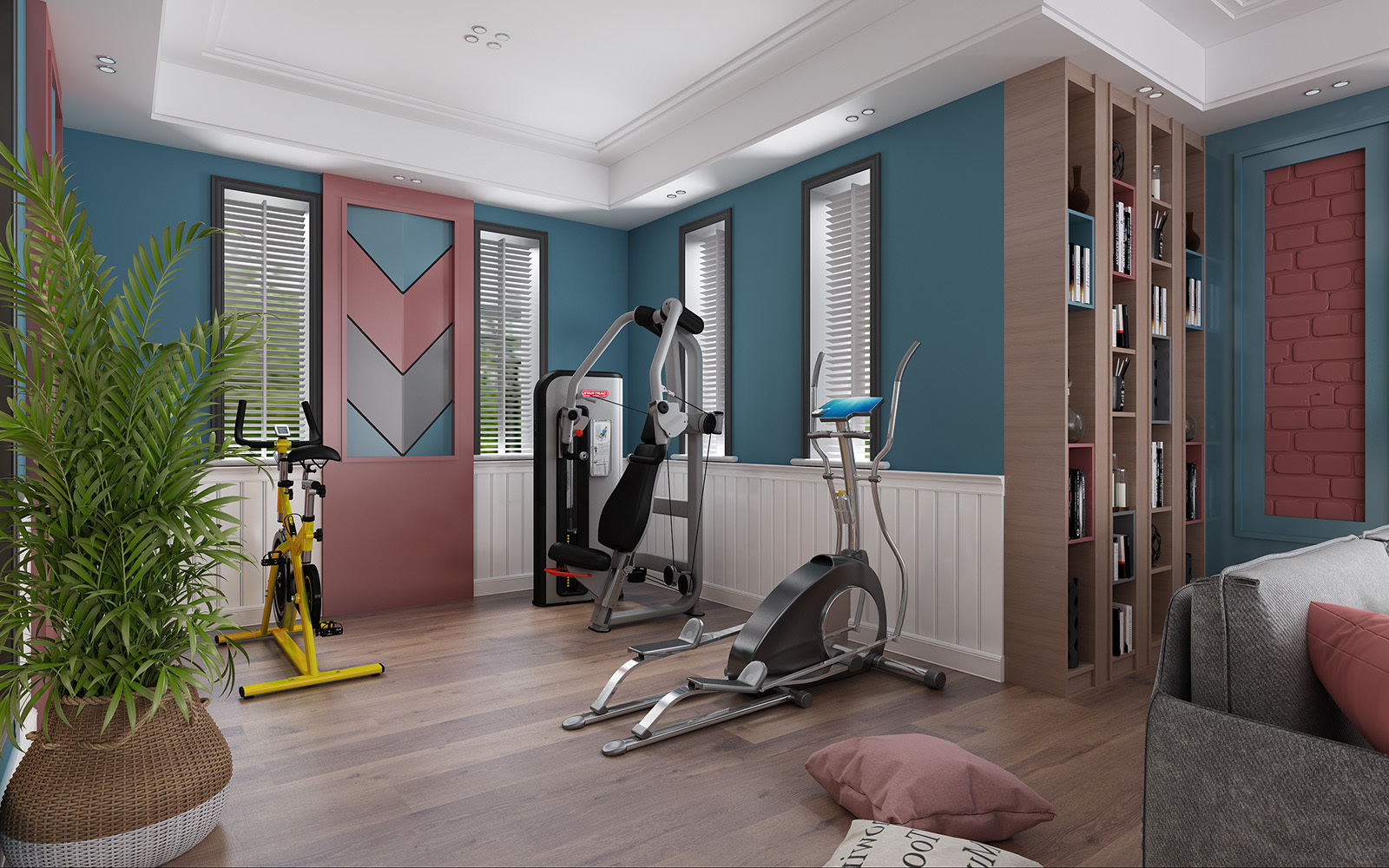 北欧客厅 餐厅 健身房 书房 小清新 马卡龙1|空间|室内设计|张美丽