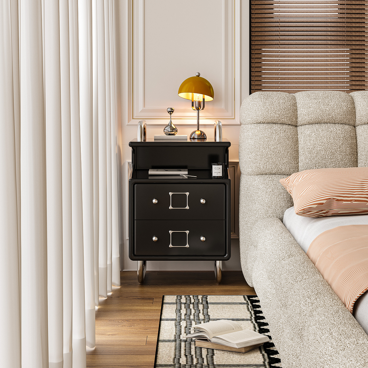 奶油床头柜（图ZMzU4NzExMzA0） - 生活用品 - 站酷设计师川田野产品新闻发原创素材 - 站酷ZCOOL