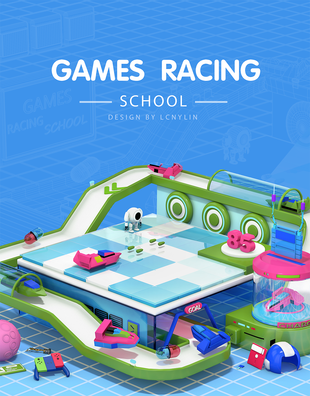 game racing school C4D（图ZMjE4NDkwOTI0） - 其他三维 - 站酷设计师lcnylin原创素材 - 站酷ZCOOL