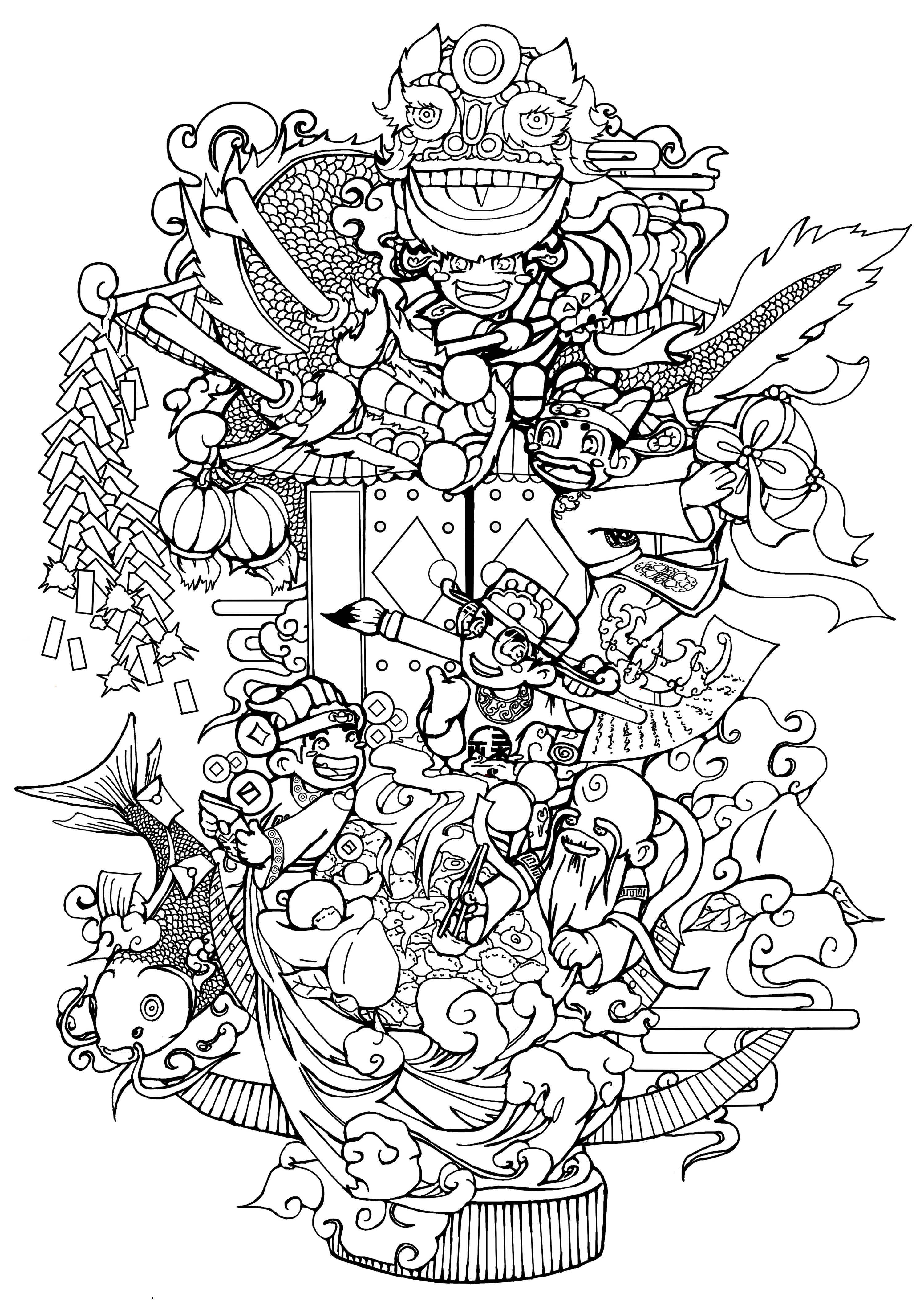 节日年画之春节