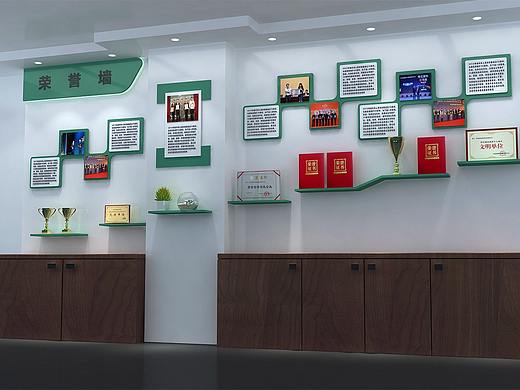 企业荣誉墙设计3D效果图