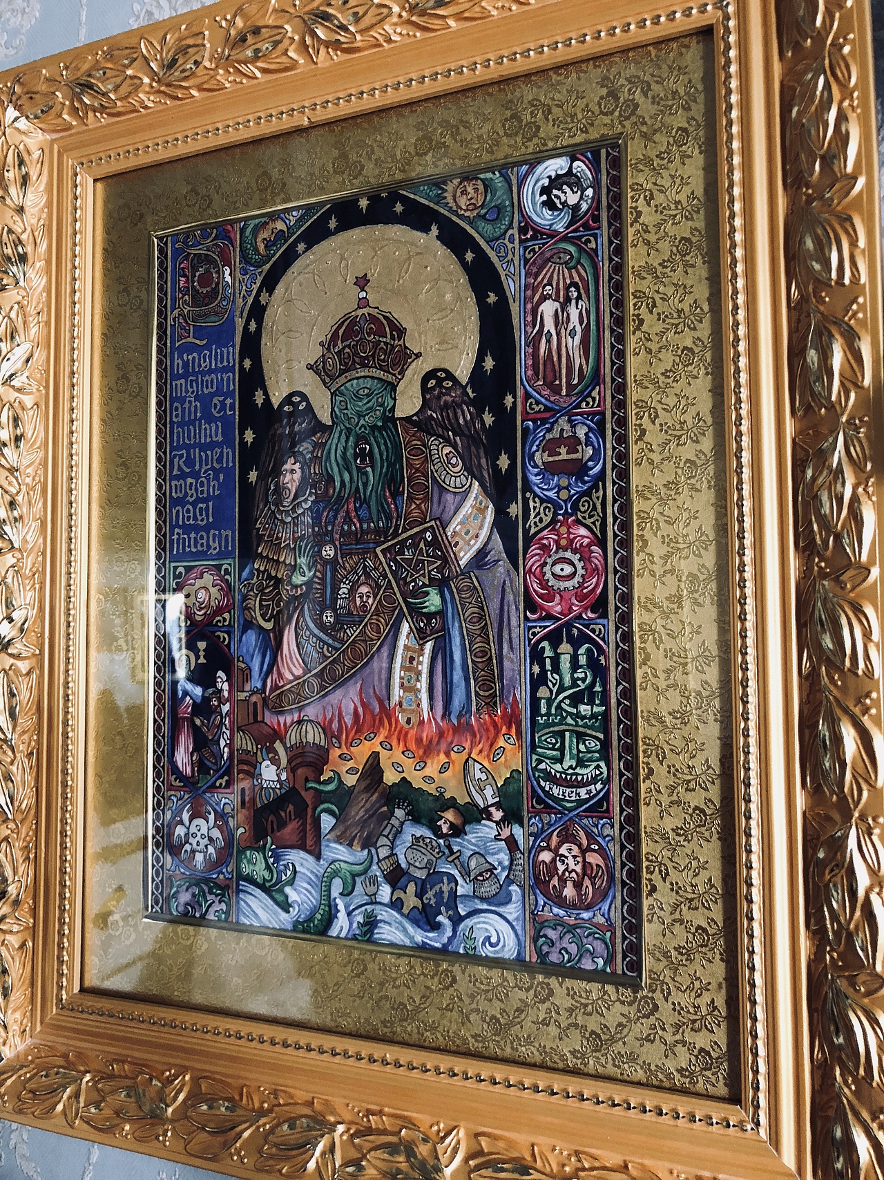 习作 克苏鲁与君士坦丁 中世纪泥金手抄本风格装饰画