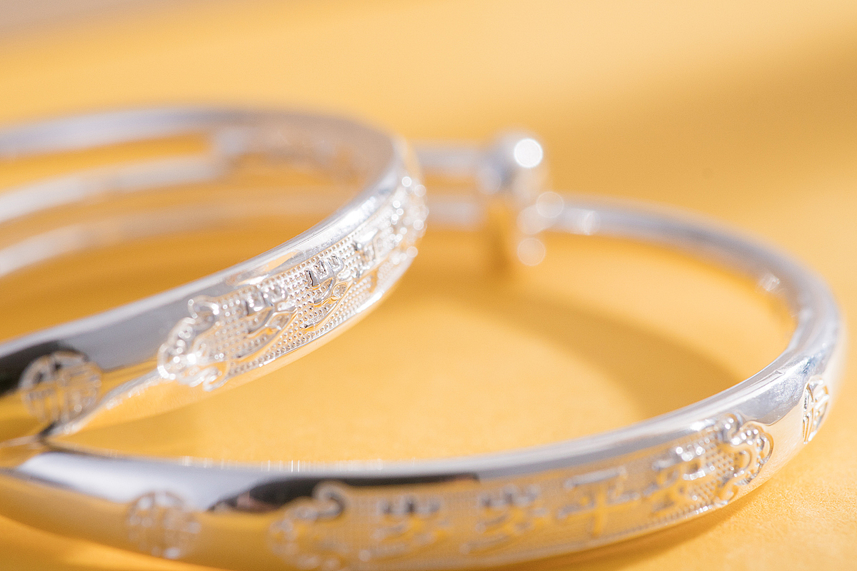 纯银饰儿童手镯