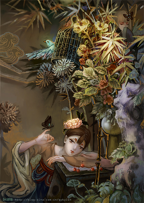 花未眠（图ZNjg3NjA0OA==） - 艺术插画 - 站酷设计师南瓜闲雅原创素材 - 站酷ZCOOL