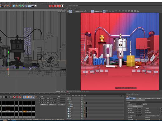 五金类目首页海报设计（C4D建模渲染）