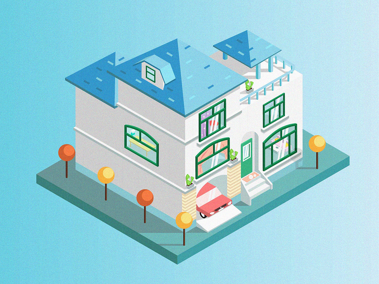 2.5D插畫(huà)房子（圖ZMTMxNTYxMTIw） - 藝術(shù)插畫(huà) - 站酷設(shè)計(jì)師IMCTT原創(chuàng)素材 - 站酷ZCOOL