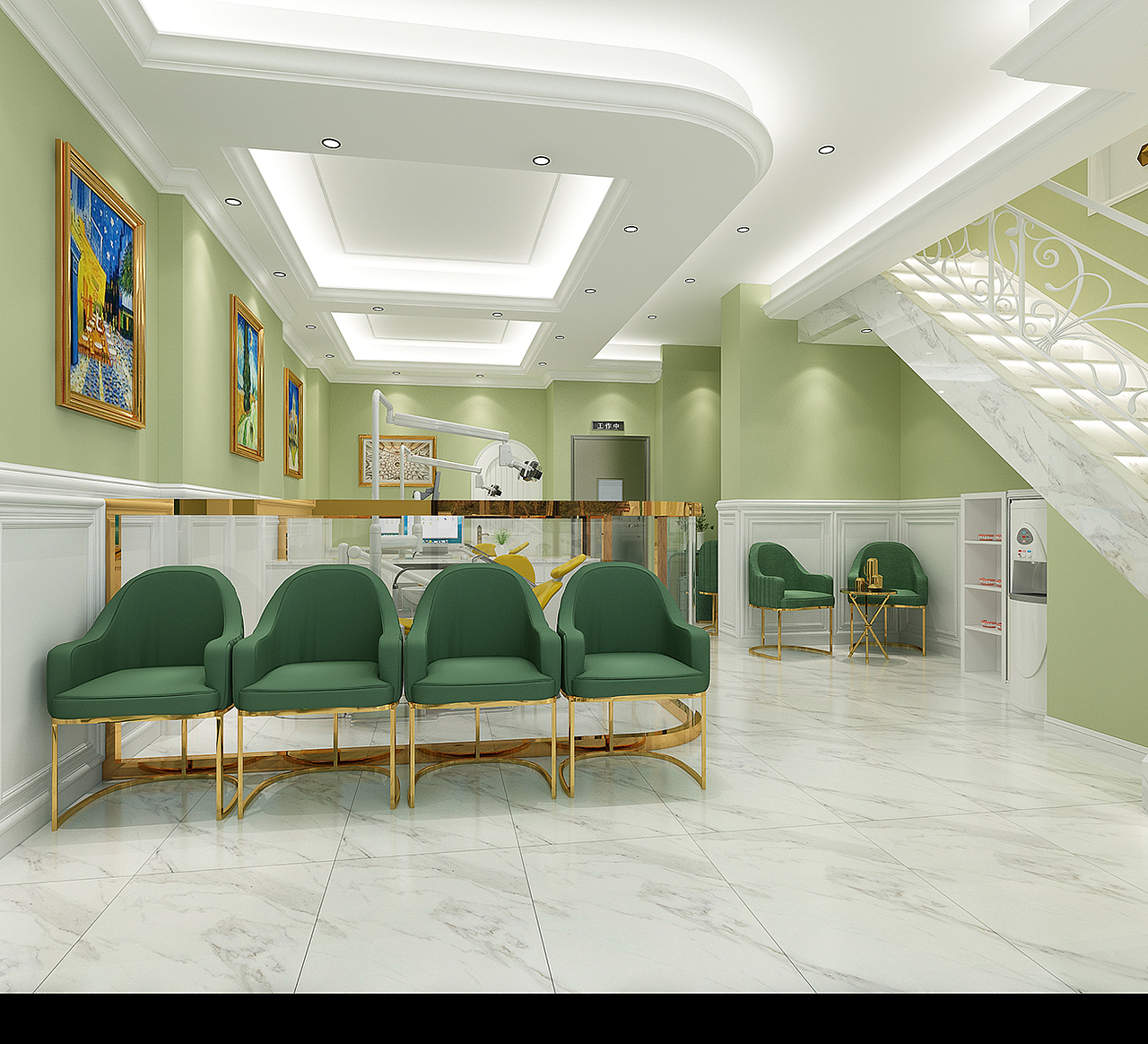 口腔门诊设计|田园简式风|154㎡打造2层多功能操作空间（图ZMjA4NTY1MjIw） - 家装设计 - 站酷设计师医美空间设计施工原创素材 - 站酷ZCOOL