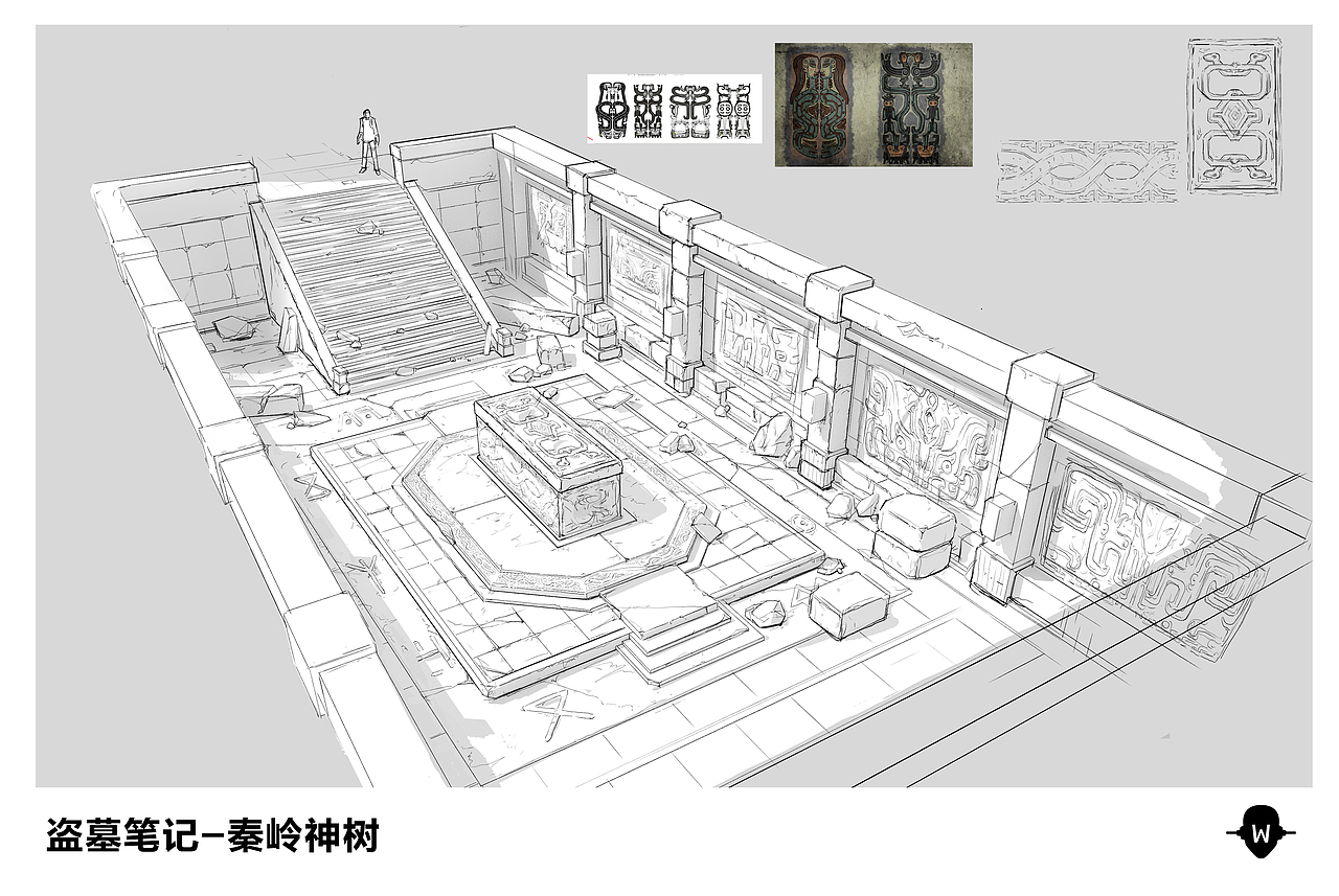 盗墓笔记之秦岭神树动画  场景线稿-1