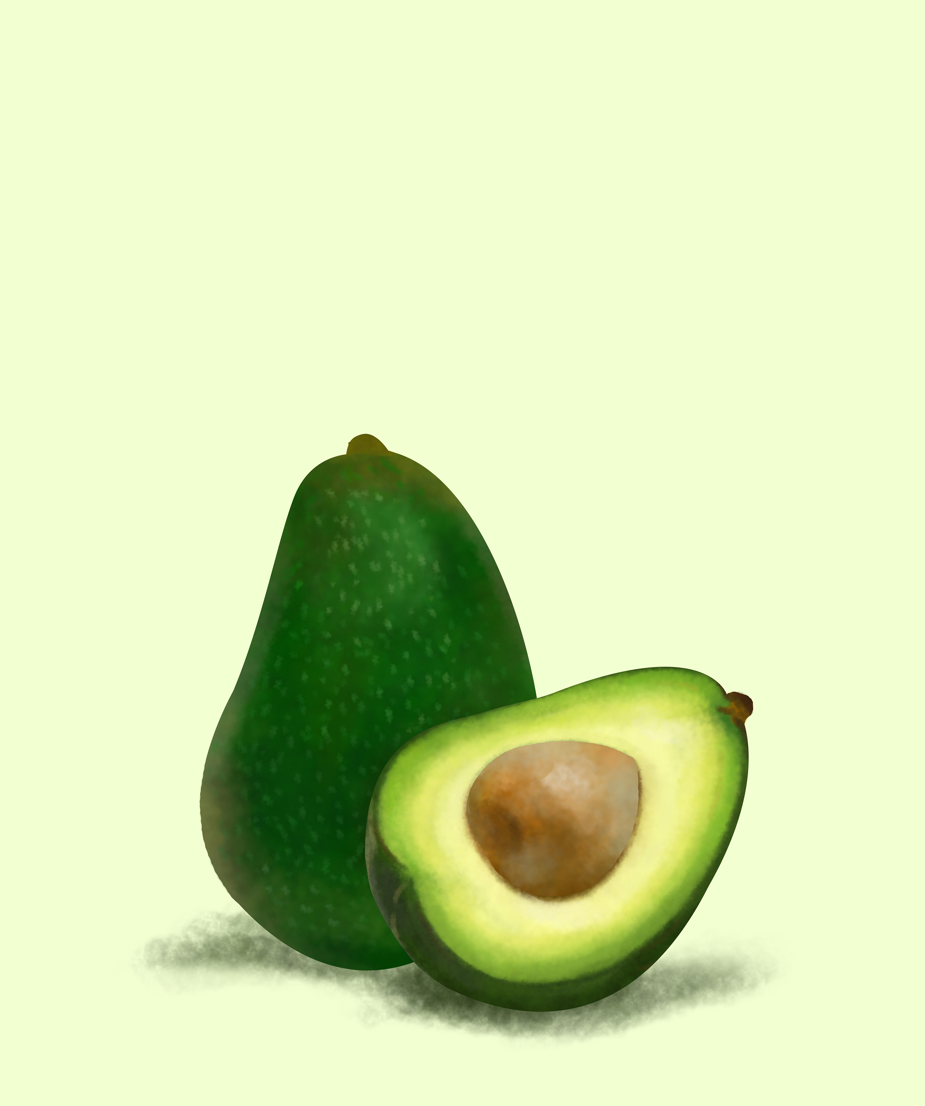 水果插画系列-樱桃,百香果,牛油果