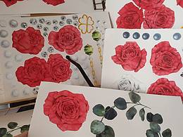 紅白玫瑰（手賬膠帶稿）