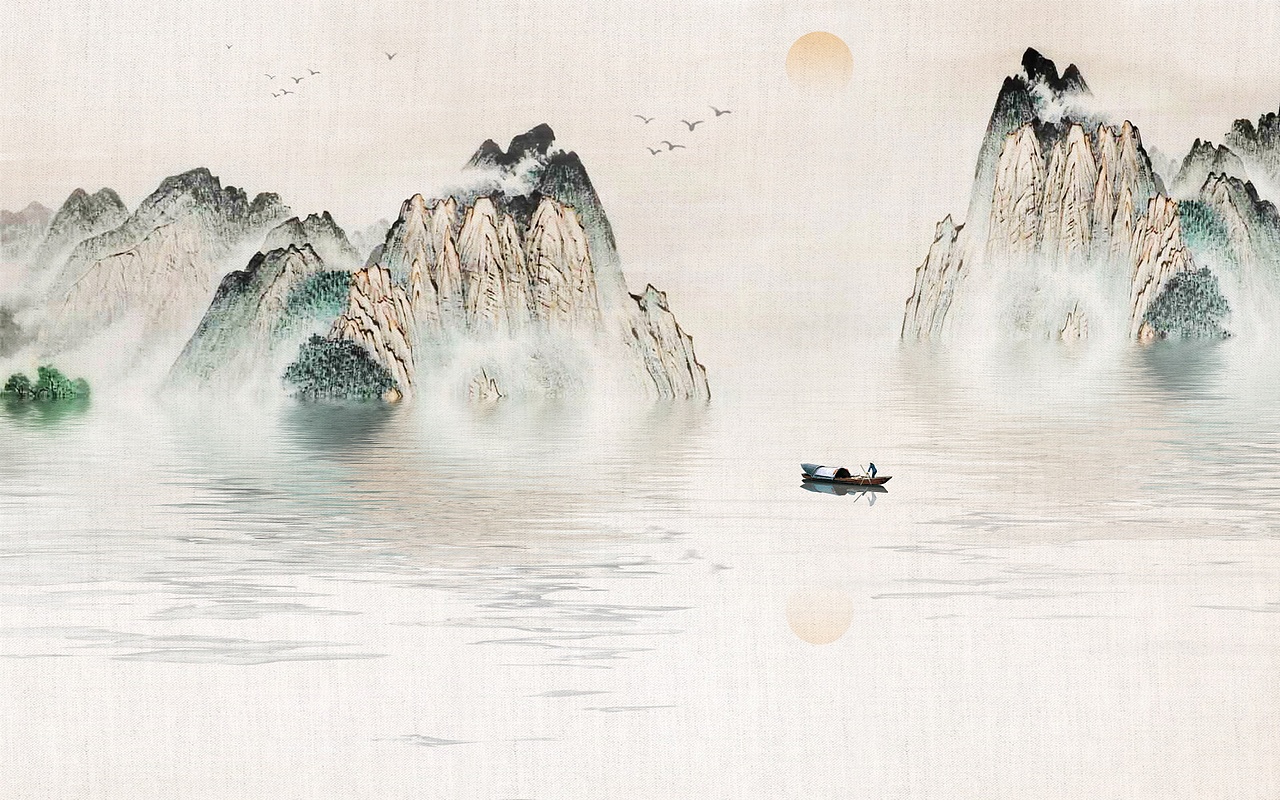 2019山水2（图ZMTY5MDA4MzQw） - 品牌 - 站酷设计师新中式纱画图库原创素材 - 站酷ZCOOL