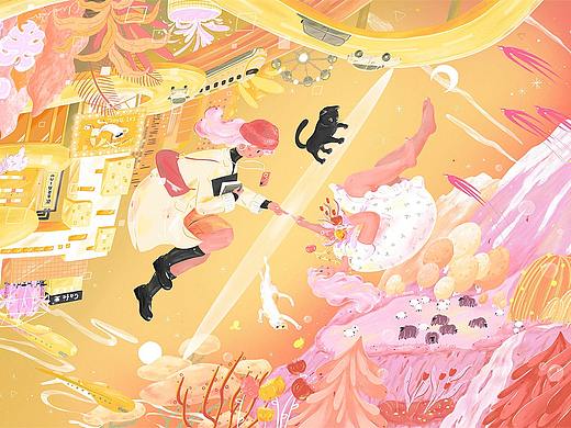插画「一 / One」获猫空书店11届插画大赛宇宙行者奖