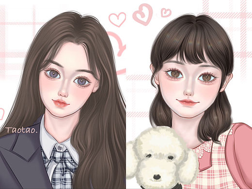 少女头像（个人主页-ZNjQ2NzQ1MjQ=） - 概念设定 - 站酷设计师萄萄籽原创素材 - 站酷ZCOOL