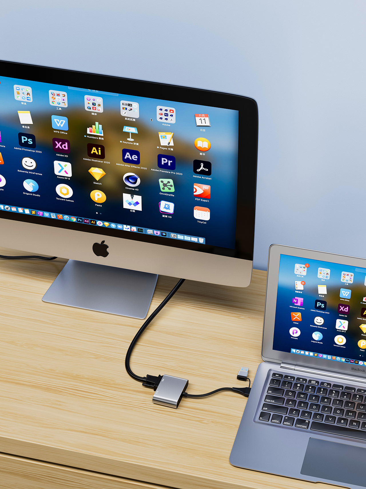 JH/晶华 (VGA 转HDMI+VGA)C4D3C产品渲染