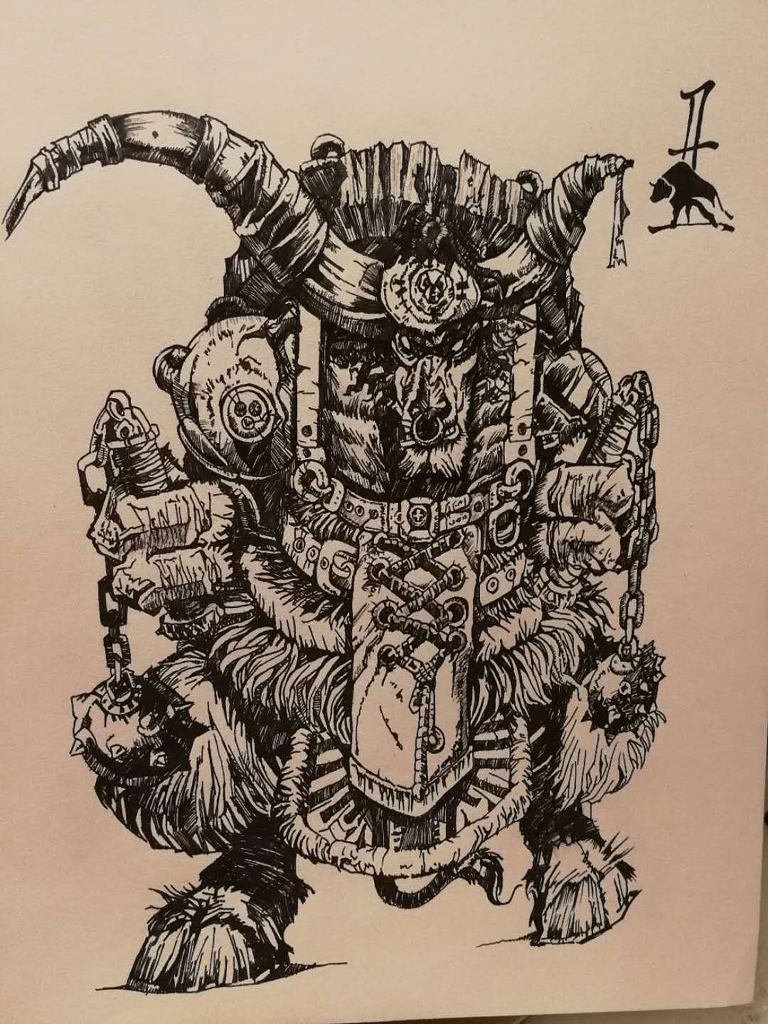 十二生肖之莽牛（图ZMTMwNzczNzY0） - 创作习作 - 站酷设计师白夜说书人原创素材 - 站酷ZCOOL