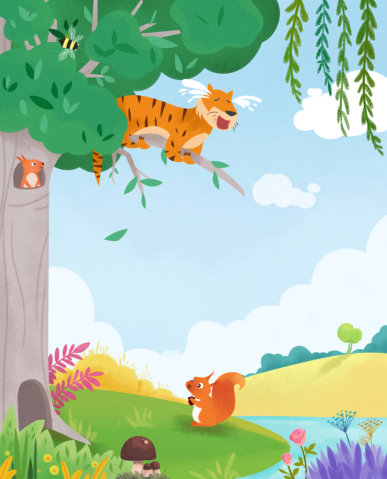 老虎学爬树试稿~~~（图ZMTE0NDc3MDQw） - 儿童插画 - 站酷设计师山音s原创素材 - 站酷ZCOOL