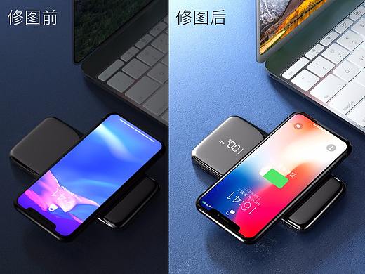 3C数码无线充电宝三维建模渲染图片精修产品后期修图