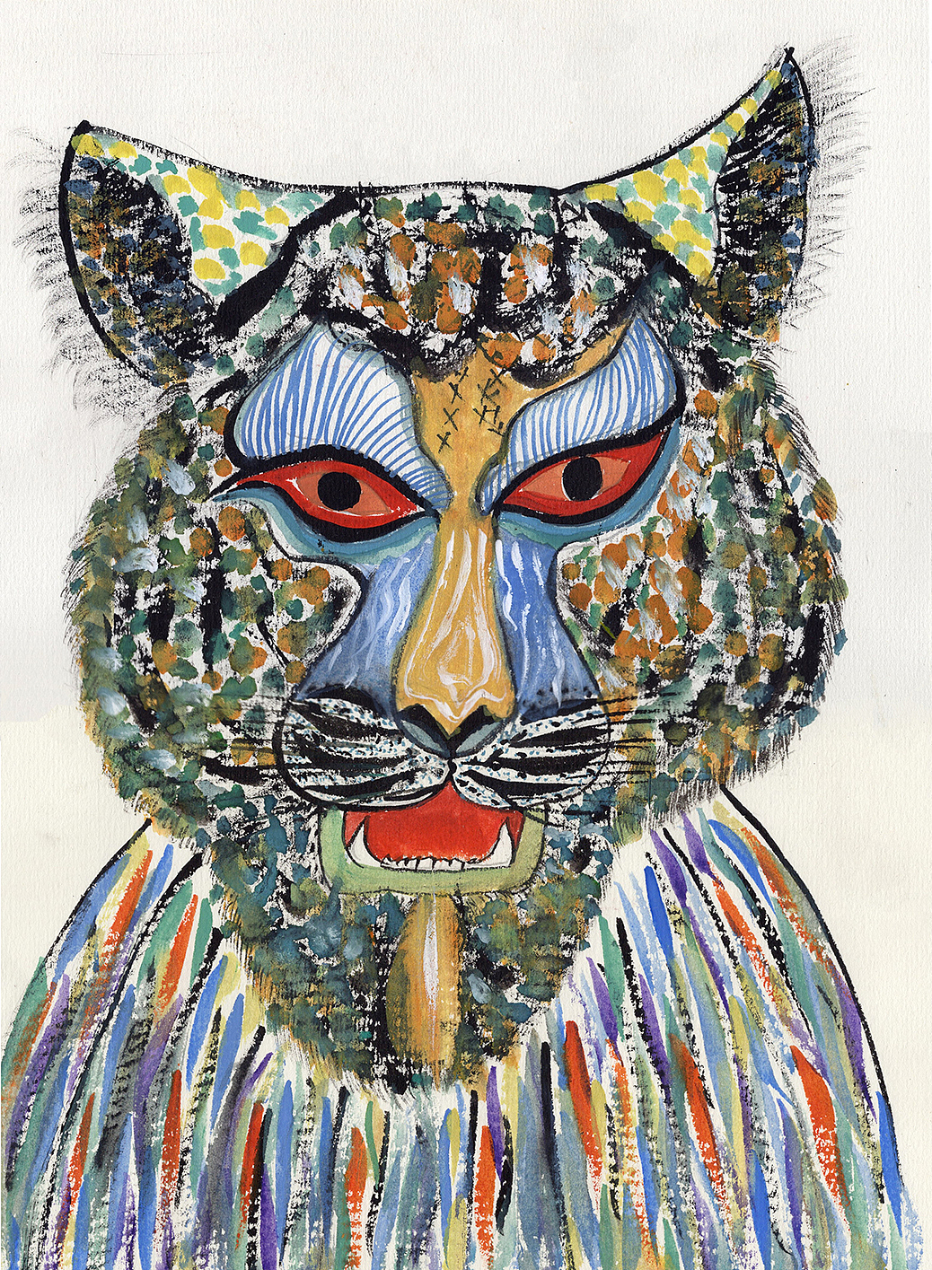 豹子头传统艺术民间艺术美术创意工艺美术手绘豹子