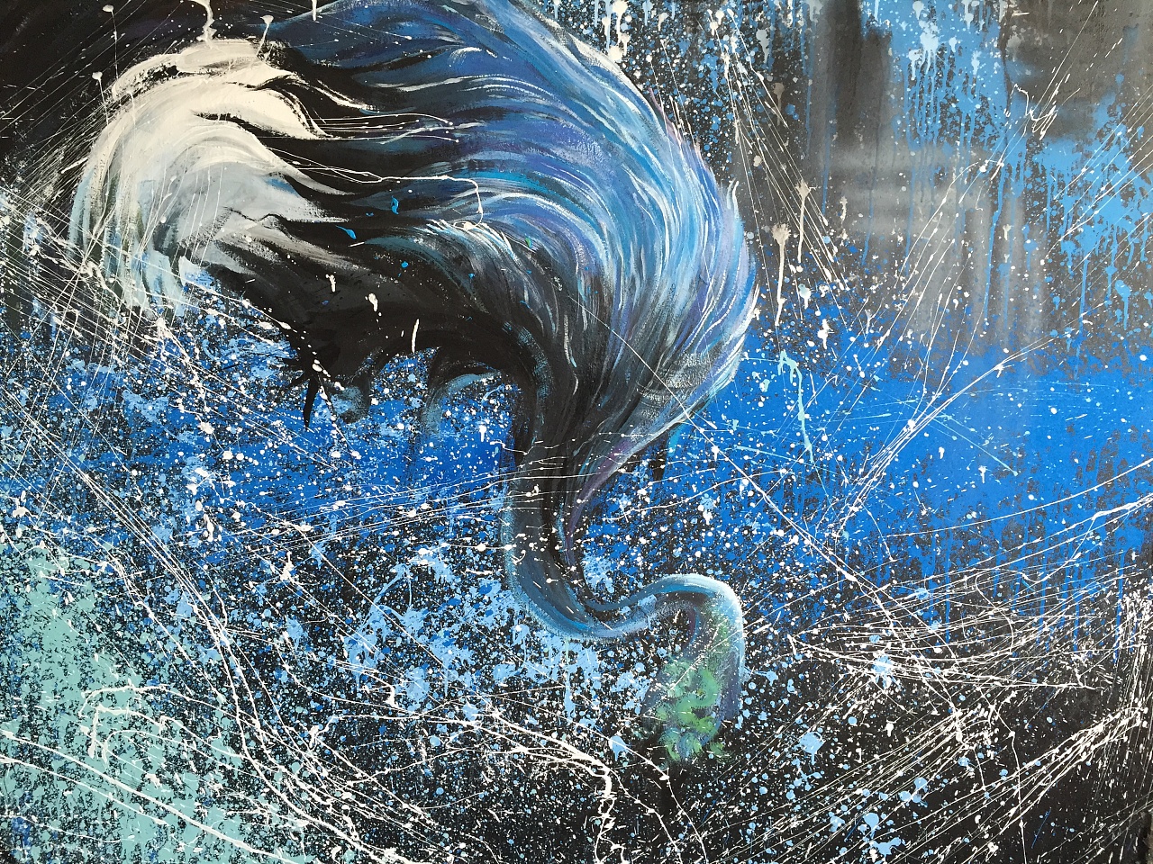 逅山钊亮泼墨艺术之自由与和平