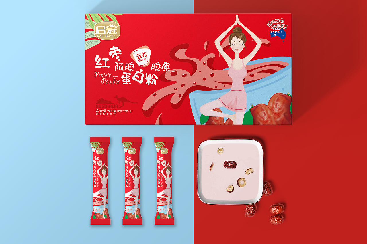 百纳出品|启冠蛋白粉系列包装设计案例