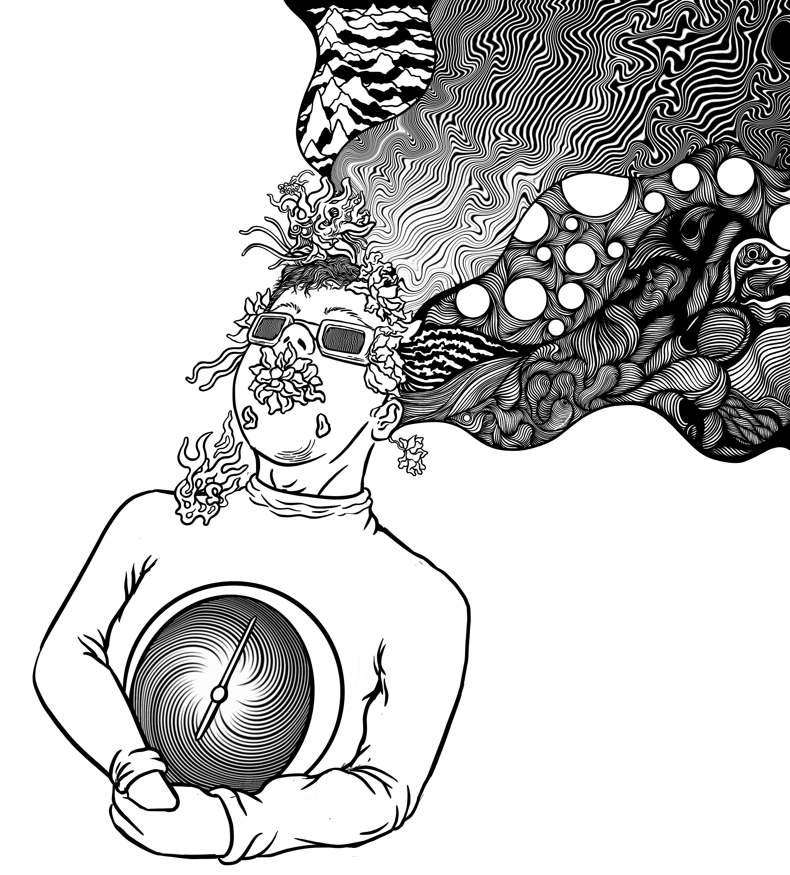 后朋克 疯医乐队2021新专辑单曲《定国湖》练习插画