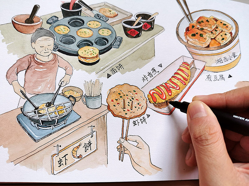 手帐 | 凤凰古城旅行手绘手帐（图ZMTgwOTE2NTUy） - 艺术插画 - 站酷设计师HekoLi原创素材 - 站酷ZCOOL