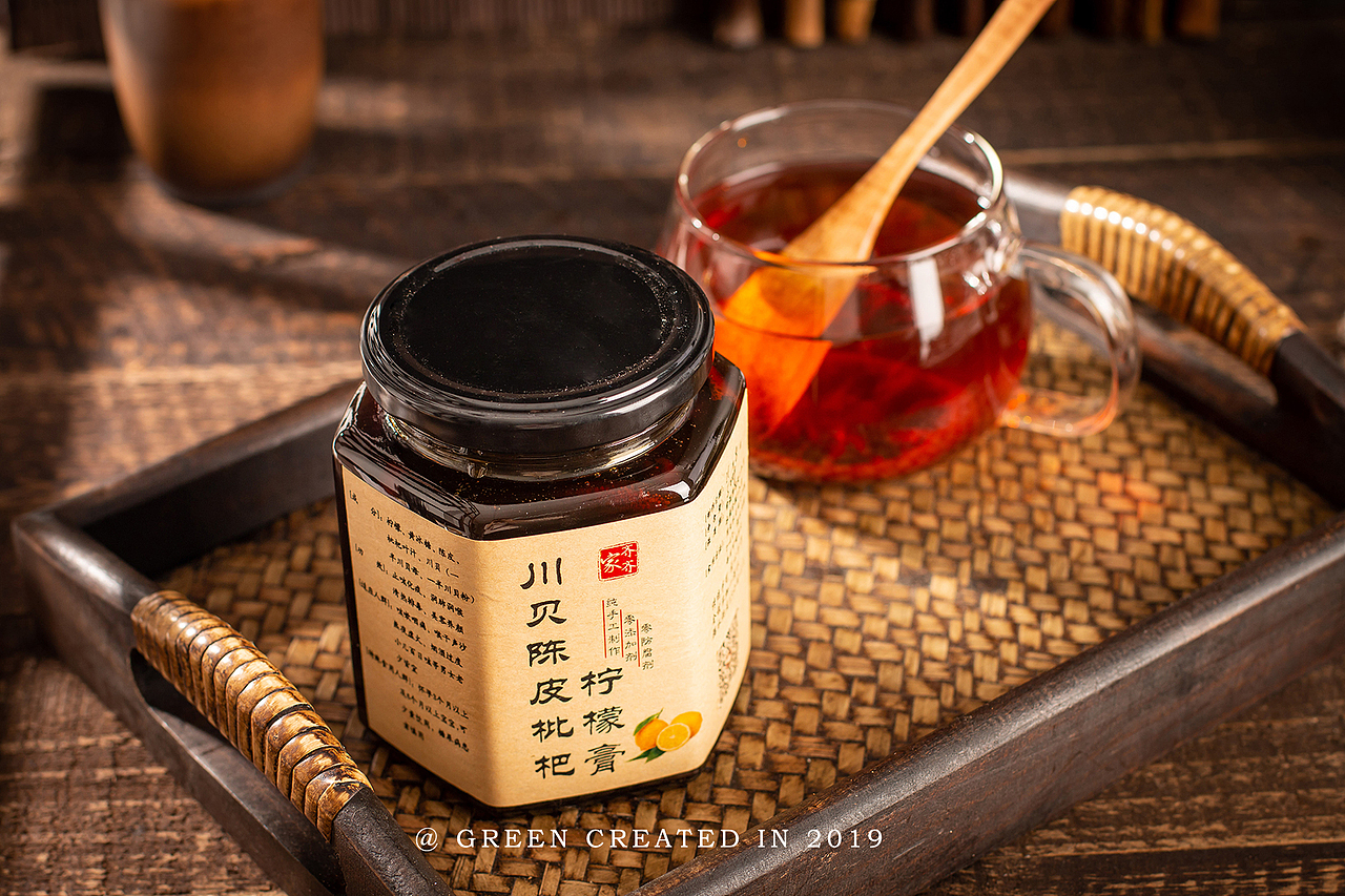 美食摄影川贝陈皮柠檬膏
