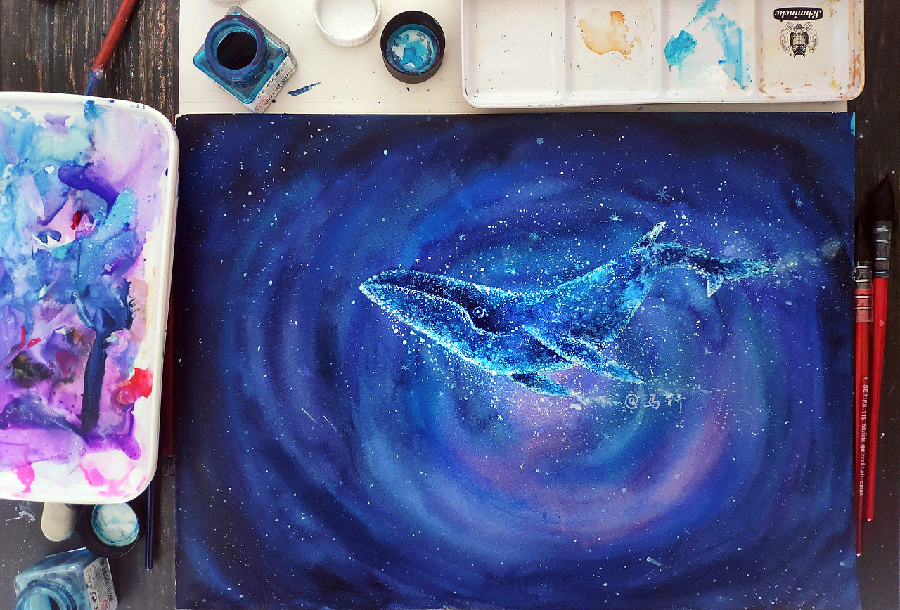 鲲_马行画彩铅-站酷zcool