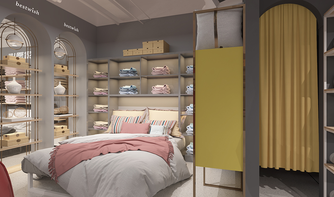 心愿家纺|空间|展陈设计|靖煜怒那_原创作品-站酷zcool