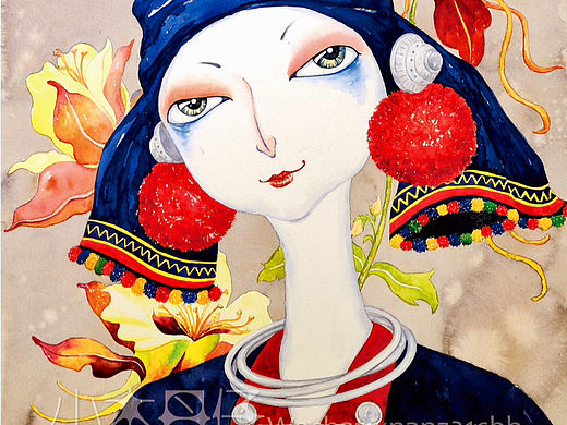 水彩人物手绘②-云南少数民族·德昂族