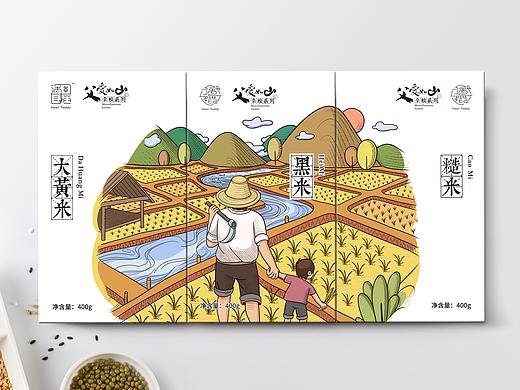《遇稻》杂粮系列标志、包装设计