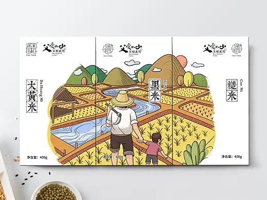 《遇稻》杂粮系列标志、包装设计