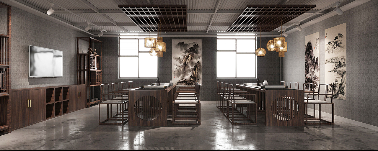 【三景装饰】田田墨色艺术（图ZMTY0NDI5MDE2） - 家装设计 - 站酷设计师sjzs原创素材 - 站酷ZCOOL