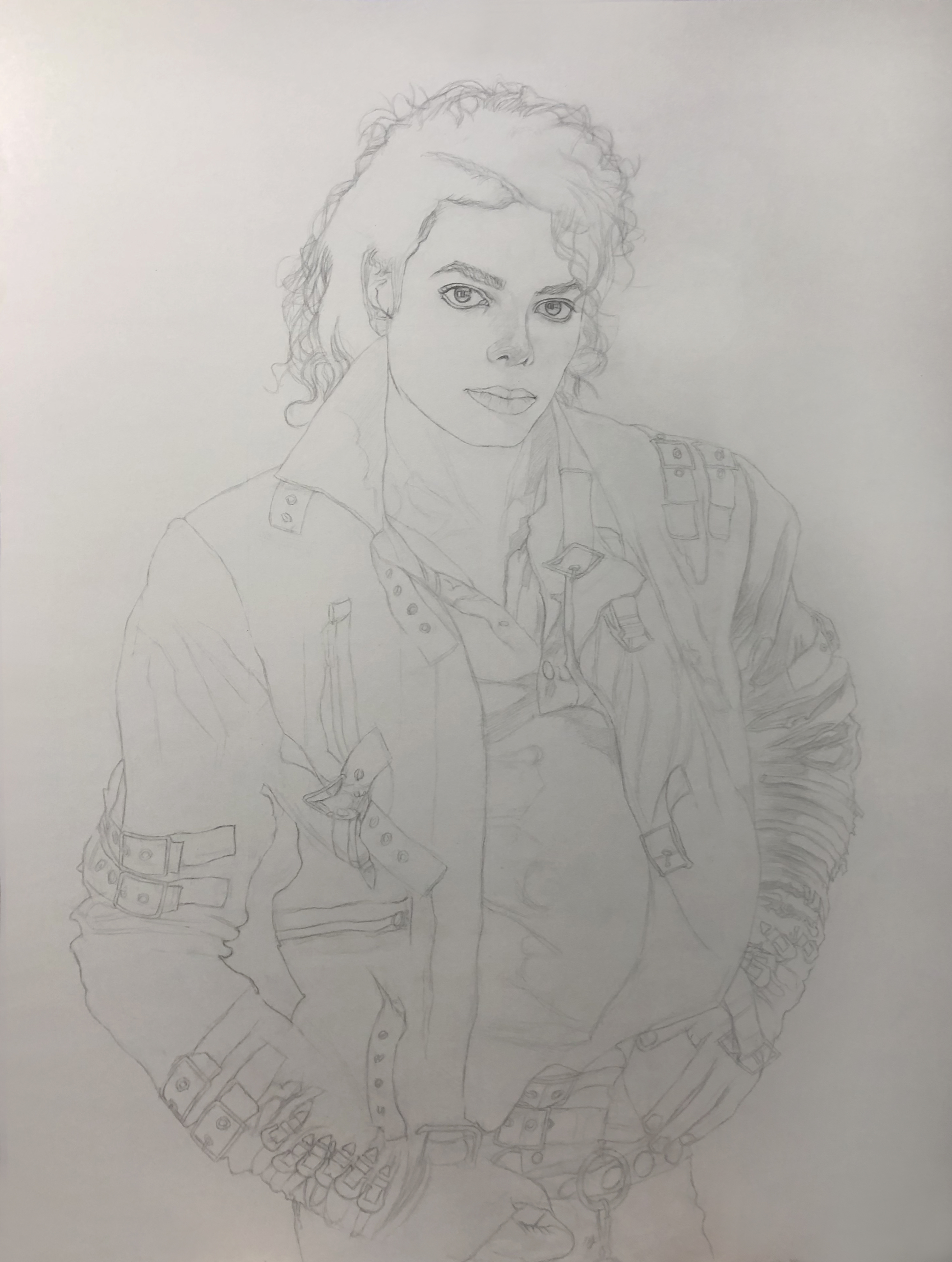 彩铅画迈克尔杰克逊