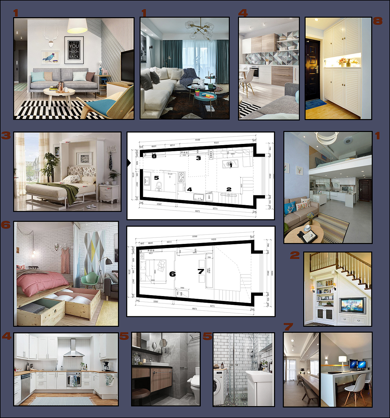 loft,增加厨房室内办公。满足不同人的需求!