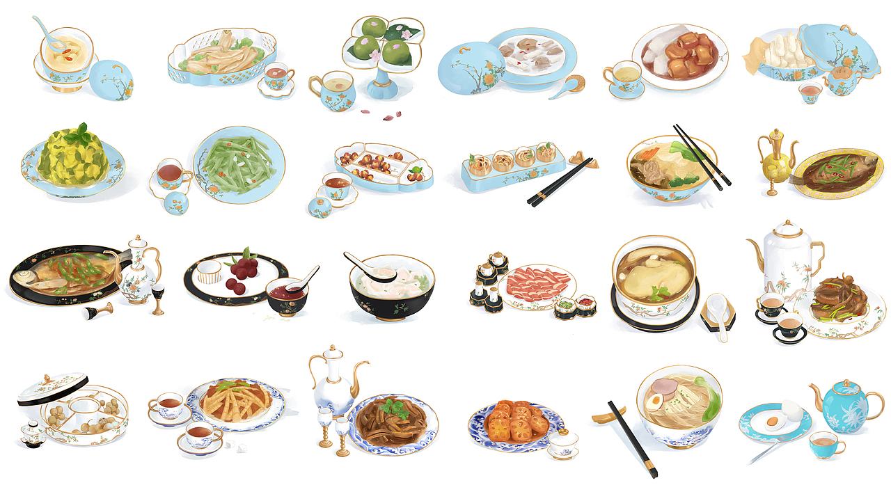 日历《人间瓷话》-24节气美食（图ZMTEyOTY2MDI4） - 商业插画 - 站酷设计师AtonXX原创素材 - 站酷ZCOOL