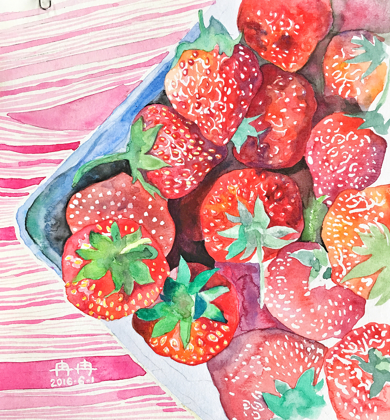 水彩草莓
